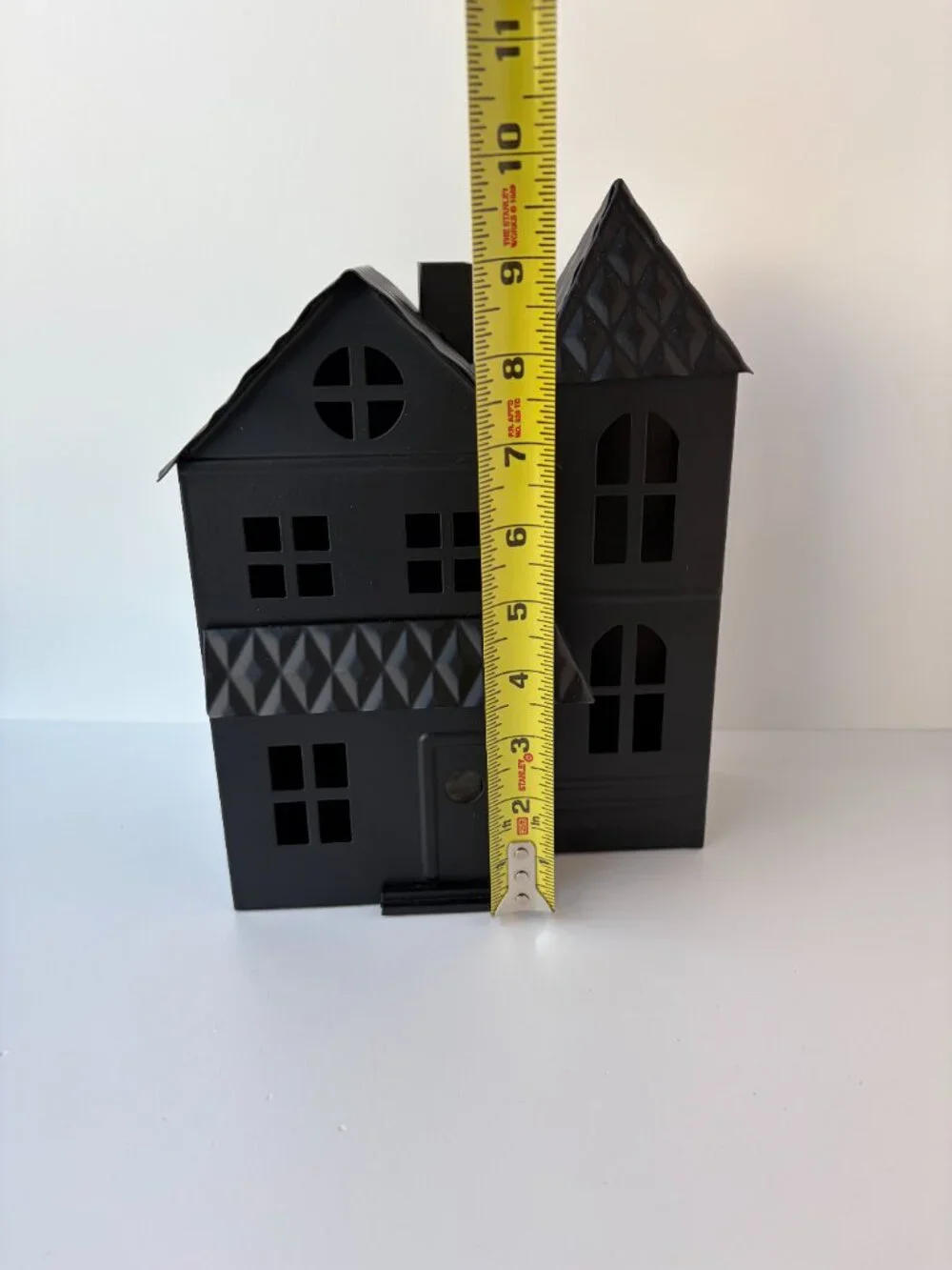 Hyde and EEK! Halloween Black Large Metal House Faux Tea Light  Retired Version